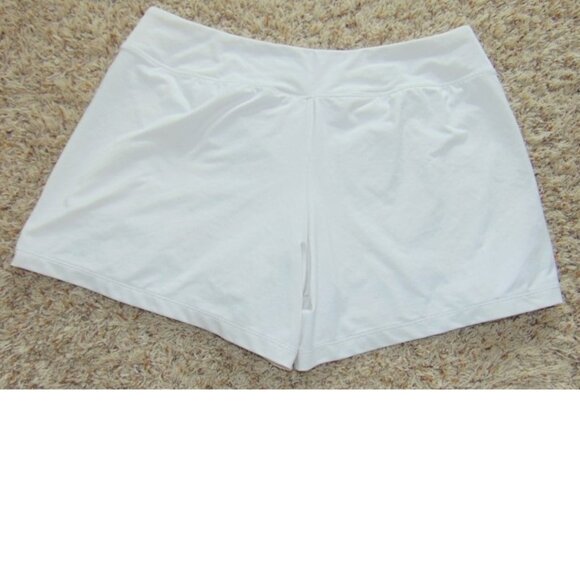 Womens Nike Running Shorts Large White Dri-Fit Elastic Waist Built in Brief - Picture 4 of 5